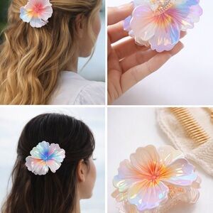Iridescent Flower Hair Clip